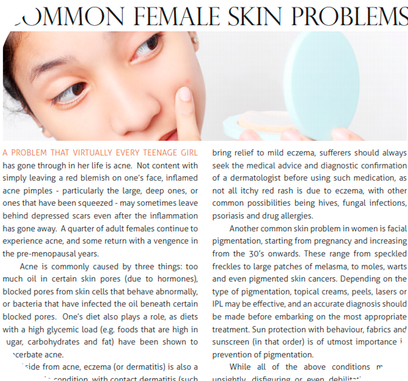 common female skin problems